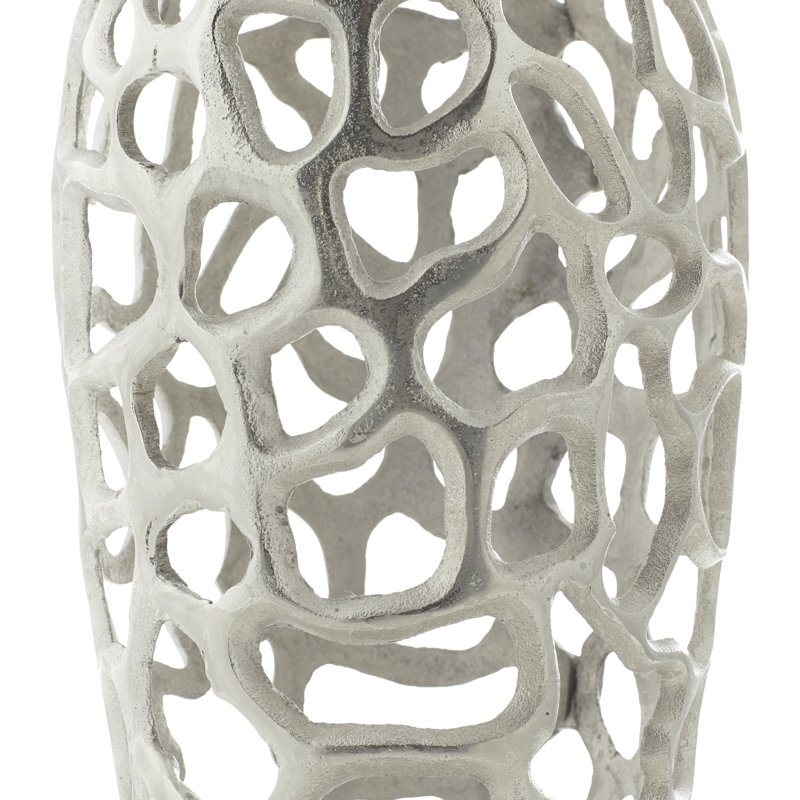 Vase Bodo, Argent, H 19 po x l 8 po x P 8 po