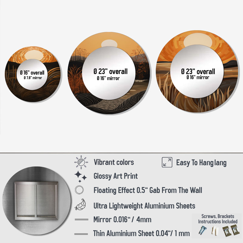 Ensemble de 3 miroirs en aluminium Timeo