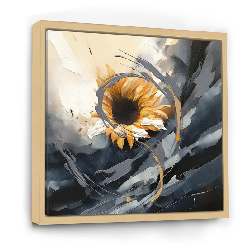 Jaune, jaune, doré, tournesols joyeux, Cadre naturel flottant, H 16 po x l 16 po x P 1 po