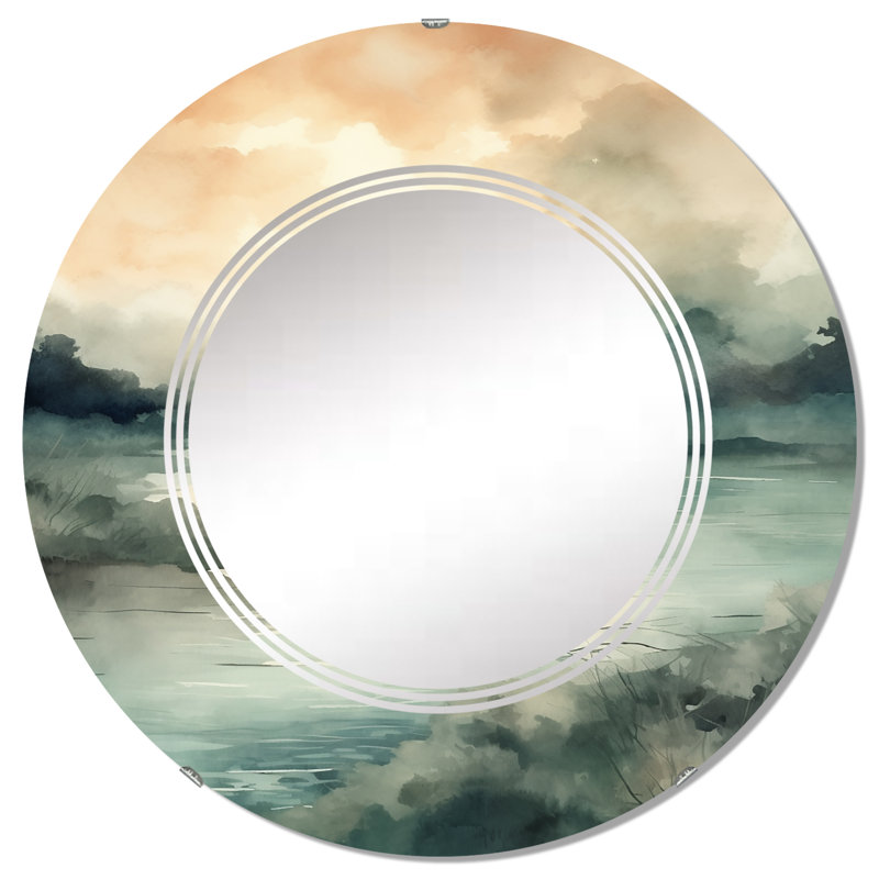 Villalte - Miroir mural rond Lake, 32 po x 32 po