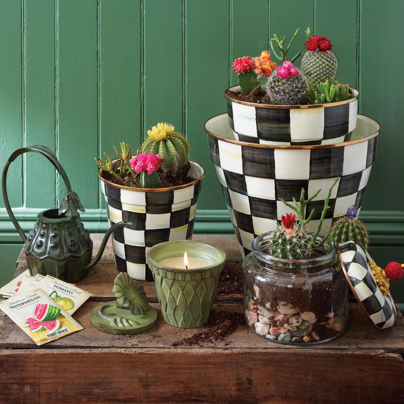 Courtly Check® Garden Pot, 9.5" H x 12" W x 12" D