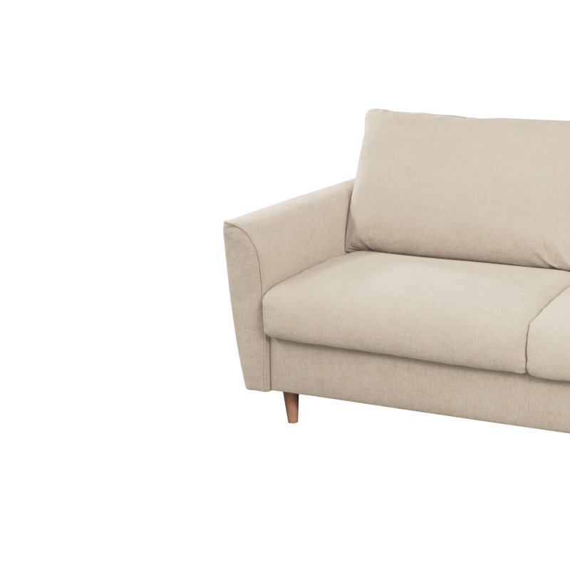 Marotz Sofa Bed with Mattress, Beige/White Thread