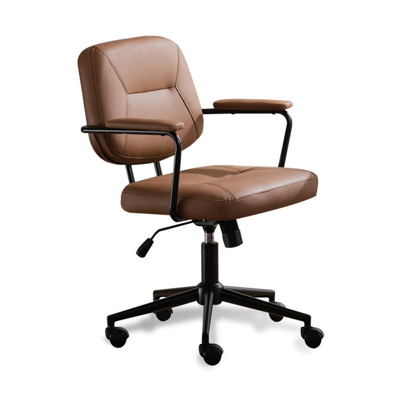 Black Hight adjustable Microfiber Leather + Steel Office Chair, Coffee