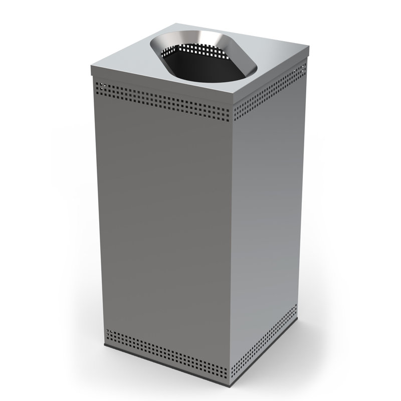 Poubelle 35 galion en acier inoxydable square