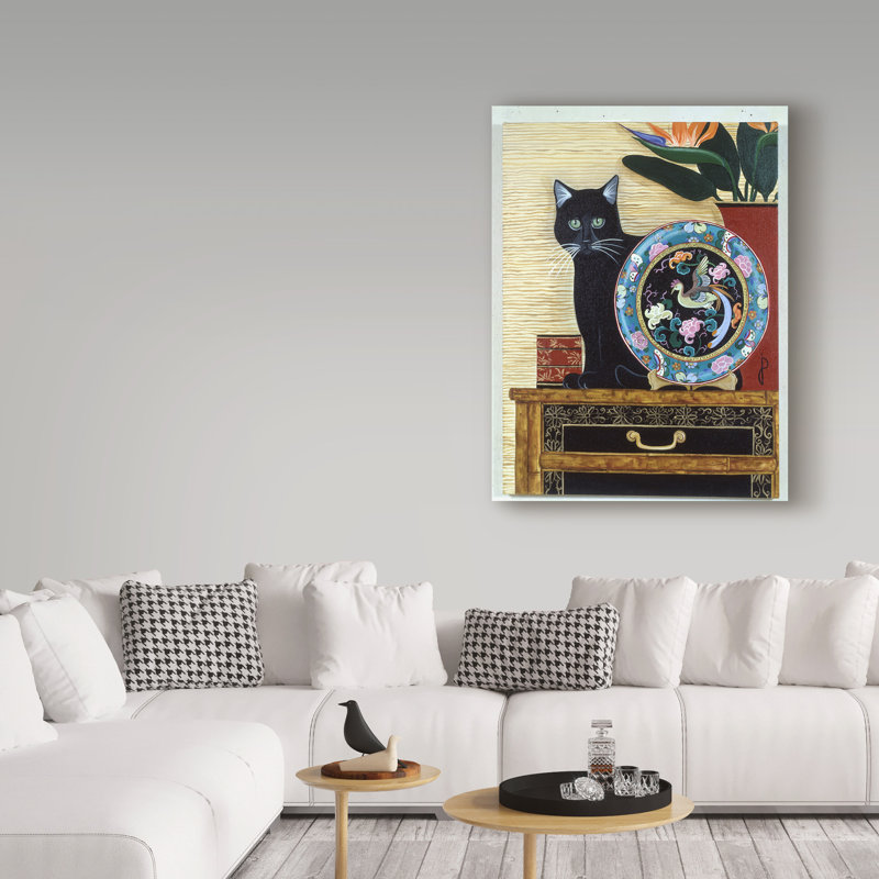 «Oriental Plate», reproduction de peinture acrylique sur toile tendue Jondra, H 24 po x l 18 po x P 2 po