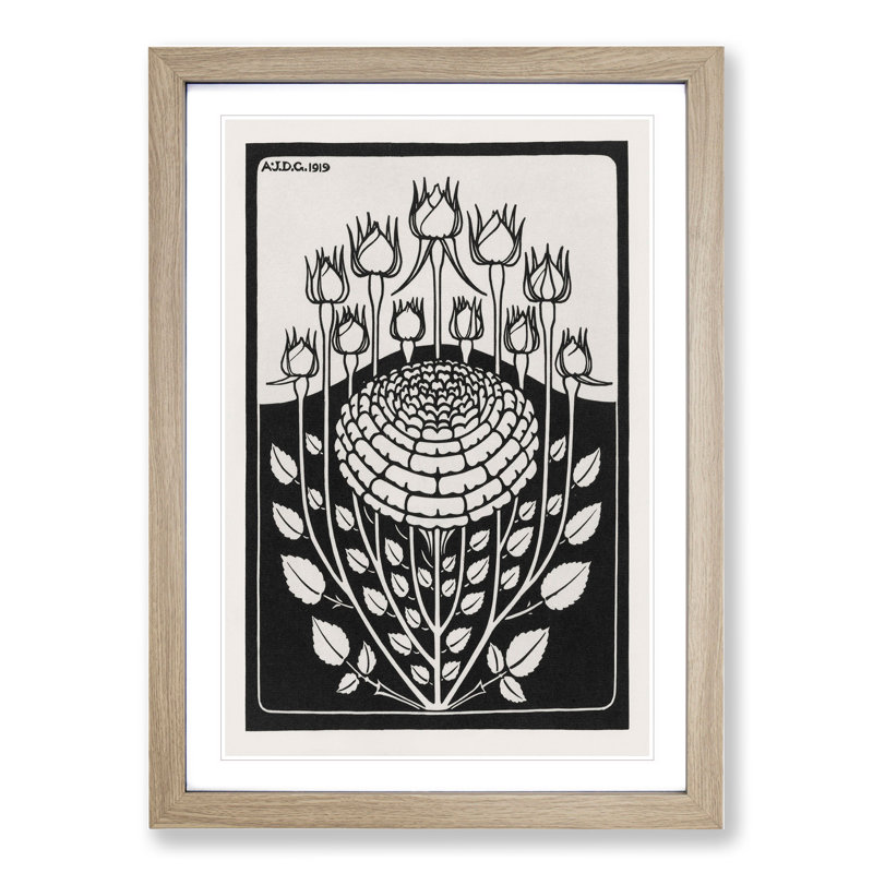 Rose Bush Vol.1 by Julie De Graag - Picture Frame Graphic Art, Oak Framed, 36cm H x 27cm W x 2cm D