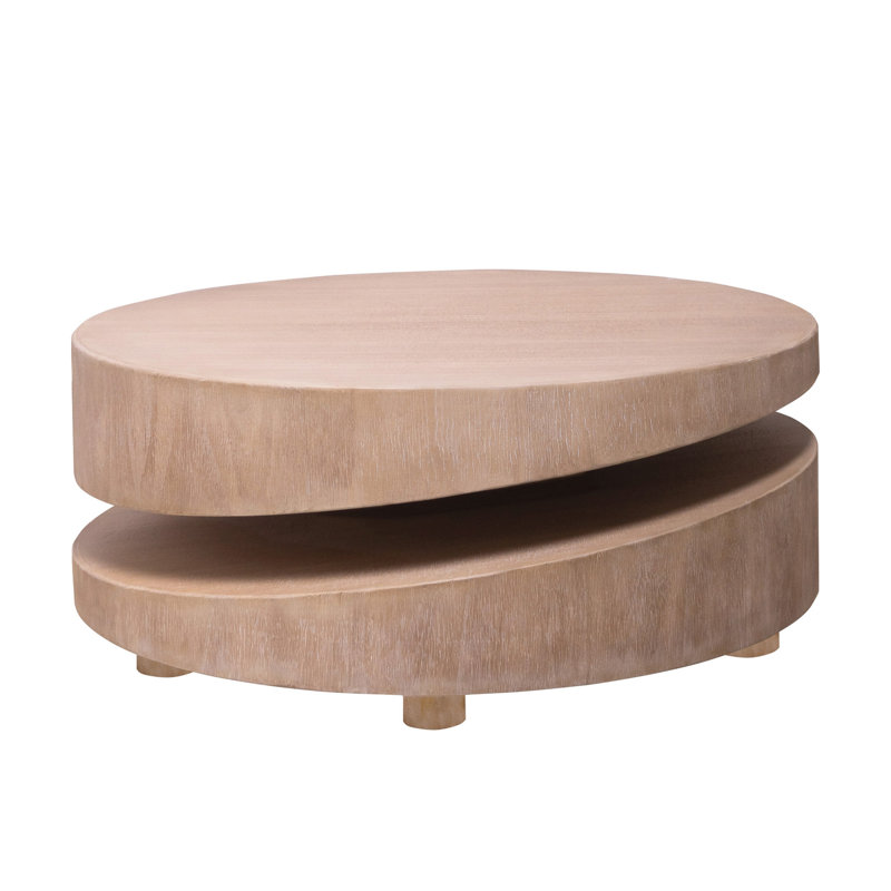 Modern Round Wood Coffee Table – 31.3" Natural Finish Accent Table For Living Room