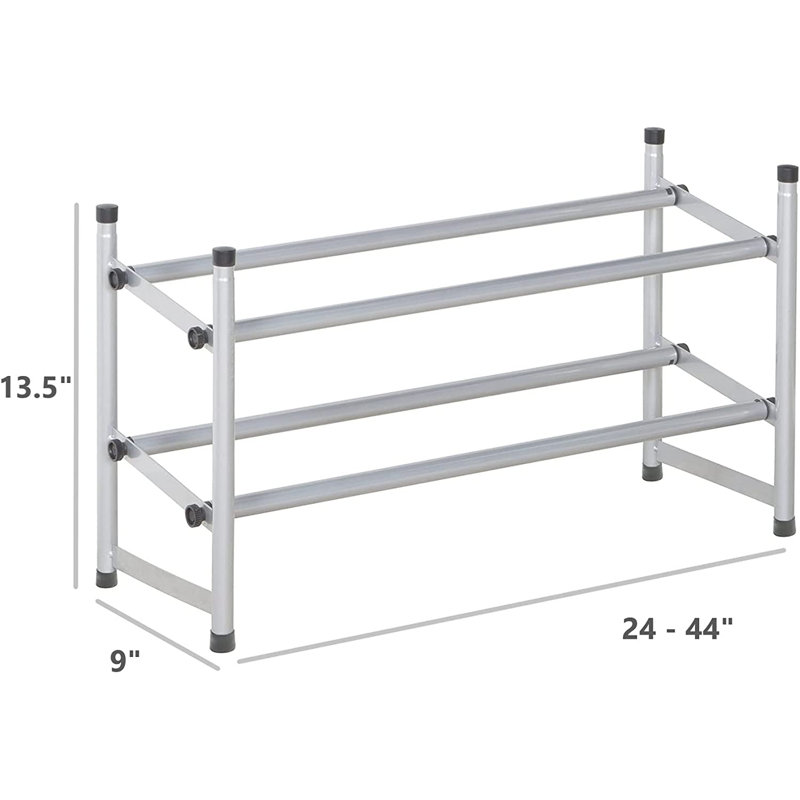 10 Pair Stackable Shoe Rack, Silver