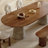 Brown Oval Solid Wood dining Table-366124264