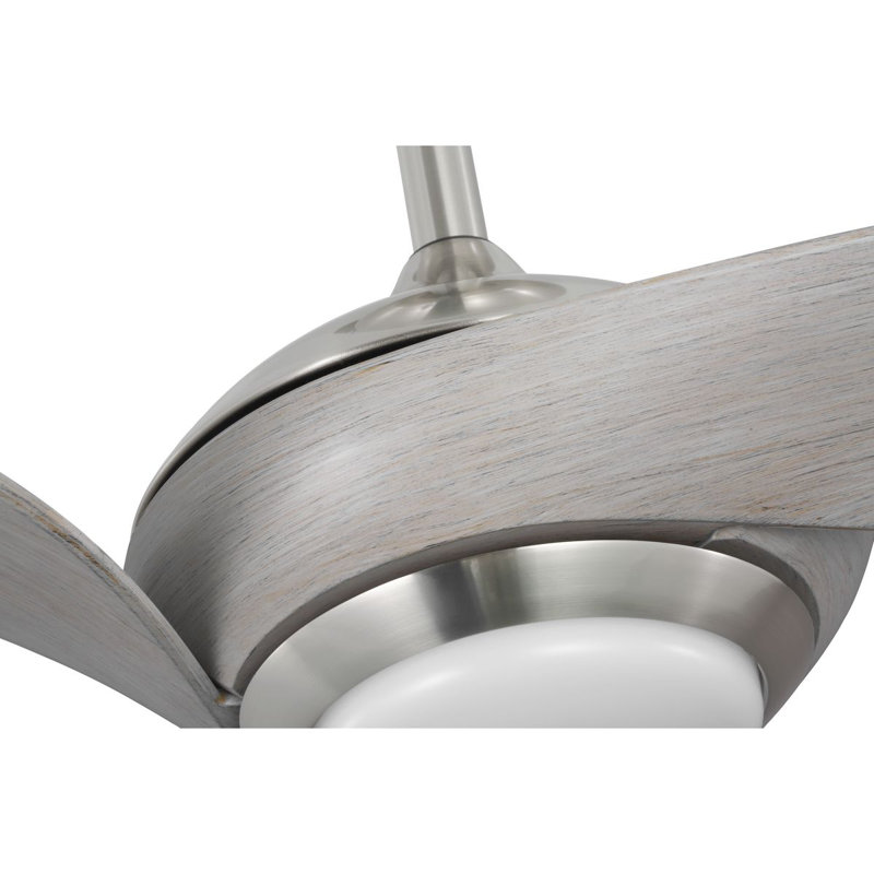 Conte 52'' Ceiling Fan with LED Lights, Gray Weathered Wood, Brushed Nickel