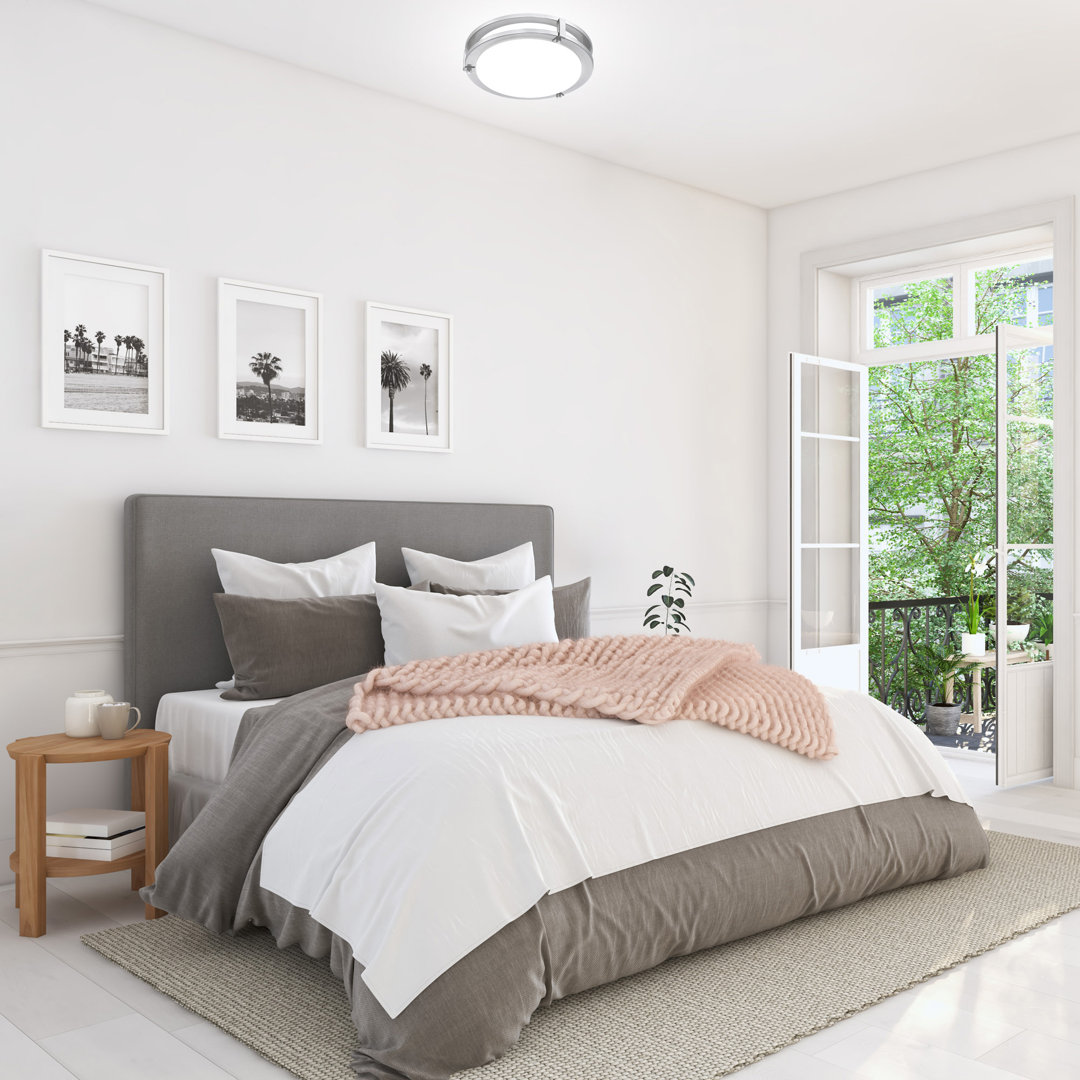 11 Inch Integrated LED Ceiling Light 2-Pack, 5 Color Temperature, Dimmable, Satin Nickel Ebern Designs