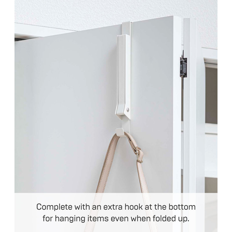 White Steel Over-the-Door Folding Hook Rack