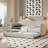 Upholstered Daybed Sofa Bed Twin Size With Trundle Bed and Wood Slat-1360436232