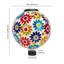 Globe terrestre extérieur en verre mosaïque 10 "avec fleurs solaires Vas Blue Cool Blossoms-462311176-451241623