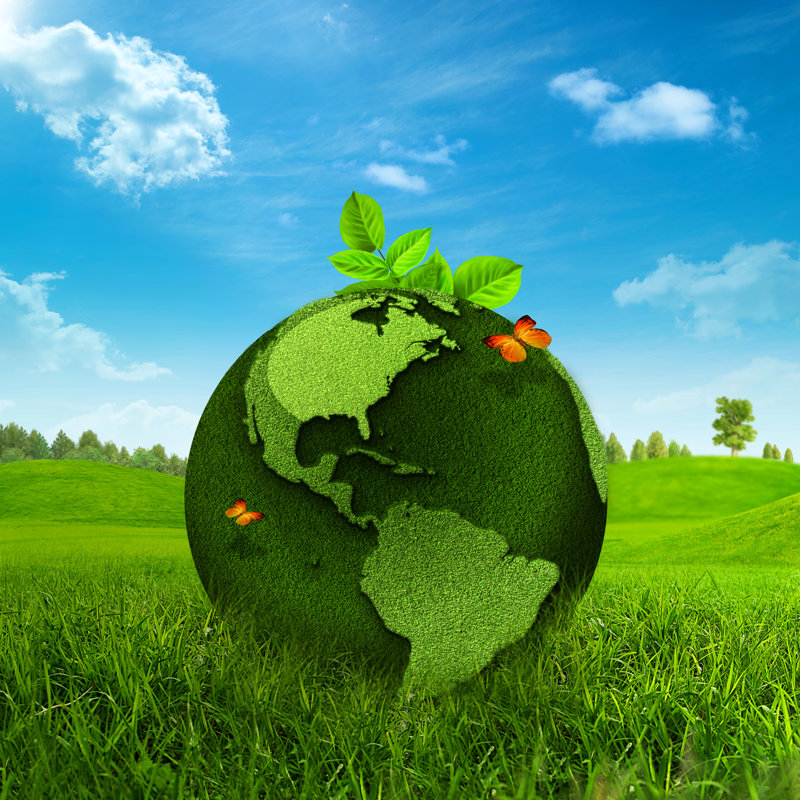 Green Earth by Tolokonov - Wrapped Canvas Print, 122cm H x 122cm W