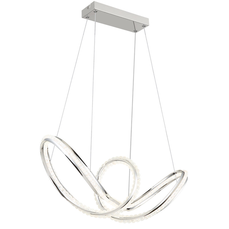 1 - Light Chrome LED Geometric Pendant