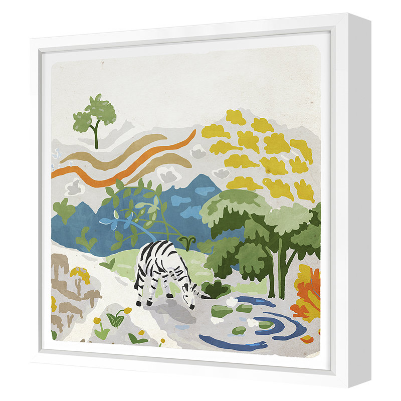 Zebra Water Print by Dana Gibson, White, 24" H x 22" W 