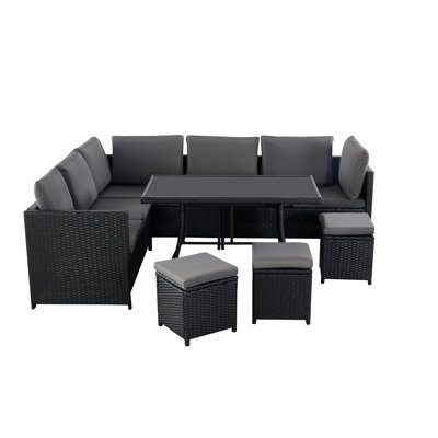 Esteven 9 Seater Rattan Corner Sofa Set