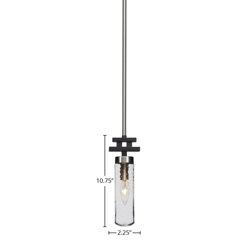 Mini-luminaire suspendu Salinda, Bulle transparente, Noir mat/nickel brossé