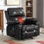 Fauteuil inclinable à bascule pour adultes avec 2 porte-gobelets, port de charge USB doux avec massage manuel et chaleur
