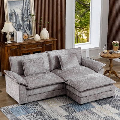 Dyemond 85.8" Modern Sectional Couch Sofas for Living Room, Loveseat Couches with Ottoman by Latitude Run