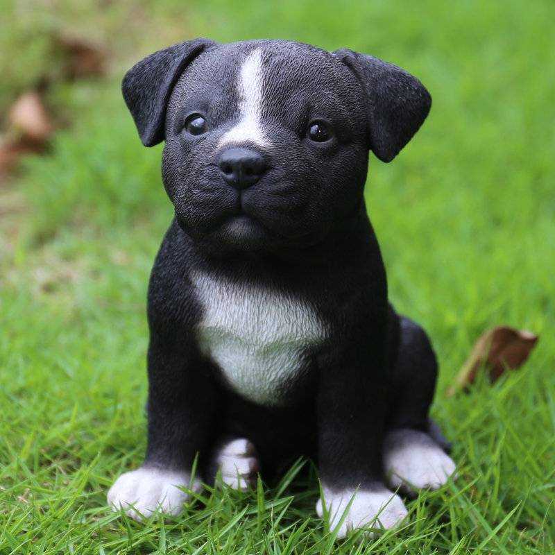 Statue de Staffordshire Pitbull assis