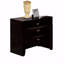 Table de chevet en bois massif de couleur noire simple et contemporaine 1Pc Table de chevet à 2 tiroirs-1237559247