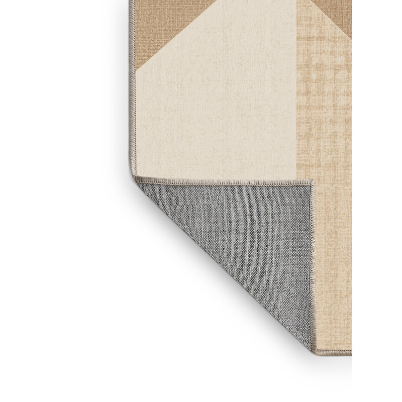 Tapis beige écossais lavable à la machine Wynsum Cottage Americana, Rond 8 pi