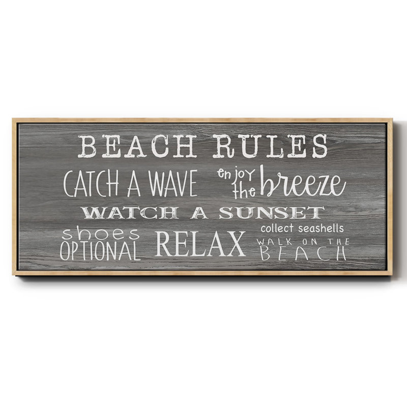 Beach Rules - Toile encadrée, H 20 po x l 50 po