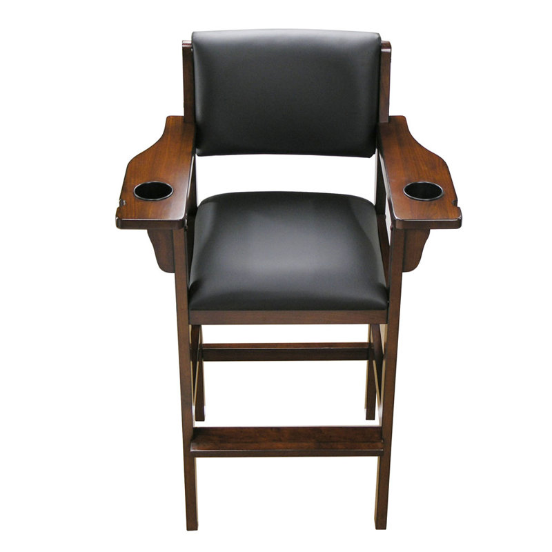 Upholstered Counter Stool with Solid Wood Frame, Warm Chestnut