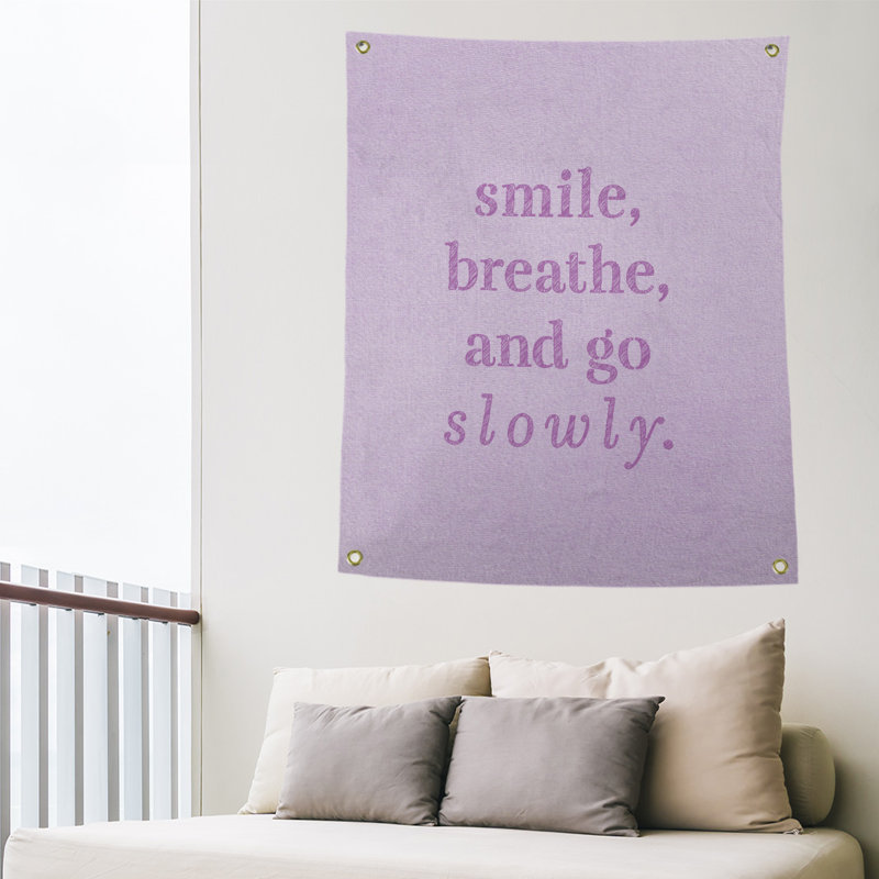 Tapisserie de polyester à quote-main lente, H 80 po x l 59 po, Violet