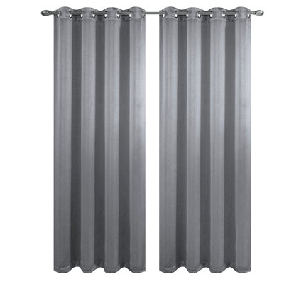 Solid Color 100% Blackout Grommet Curtain Panels (Set of 2)