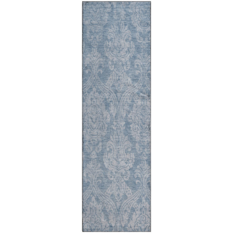 Premium Machine Washable Honig AMF1659 Damask Rug, Runner 2'3" x 7'6"