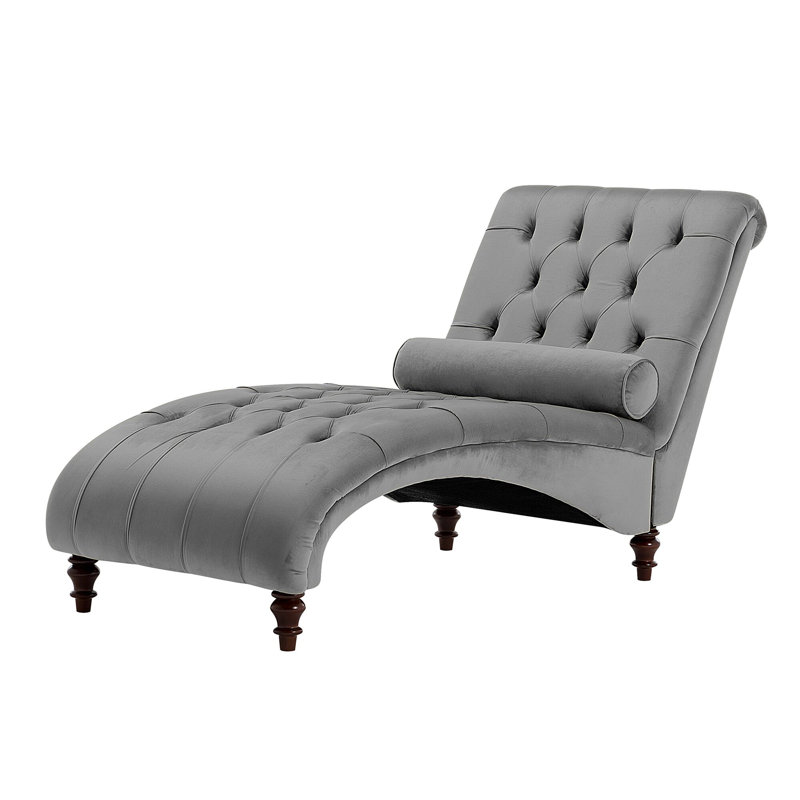 Douglas Upholstered Chaise Lounge, Light Grey