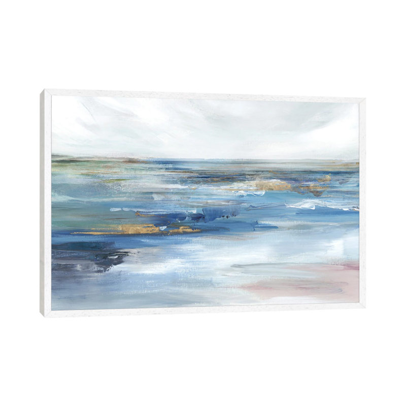 Ocean Kiss 1 Piece Painting on Canvas, 101.6 cm H x 66.04 cm W, White Framed
