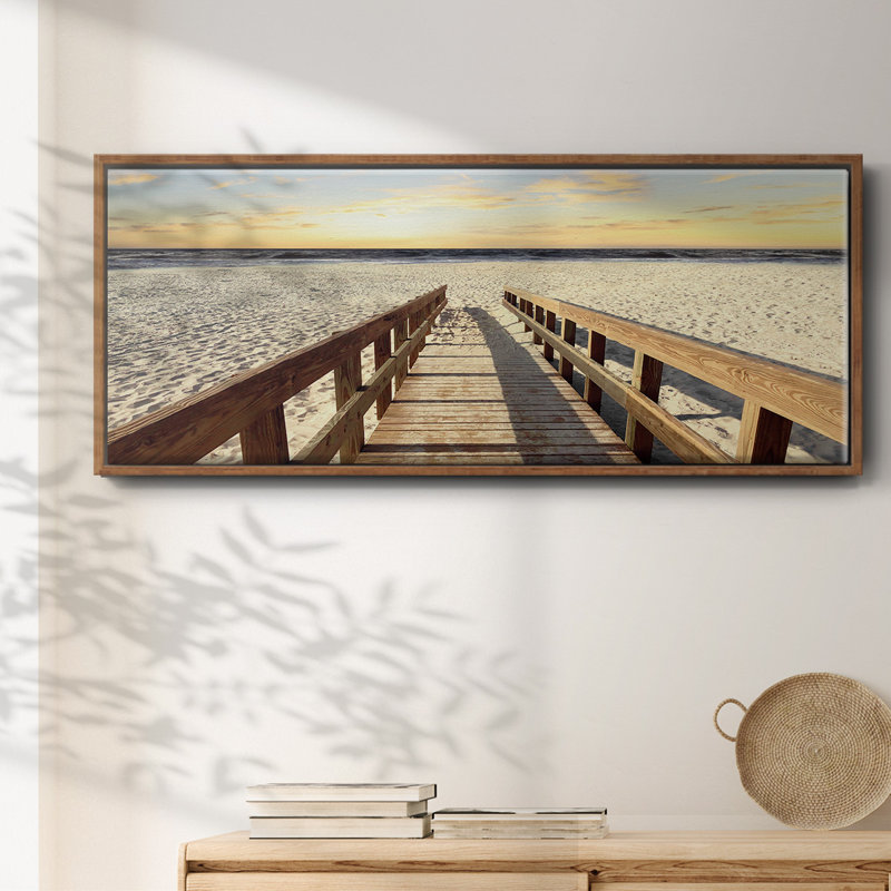 To the Beach- Framed Canvas, 8" H x 20" W
