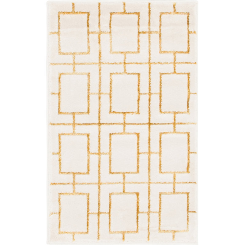 Tapis blanc contemporain Corando, Rectangle 2 pi x 3 pi 1 po