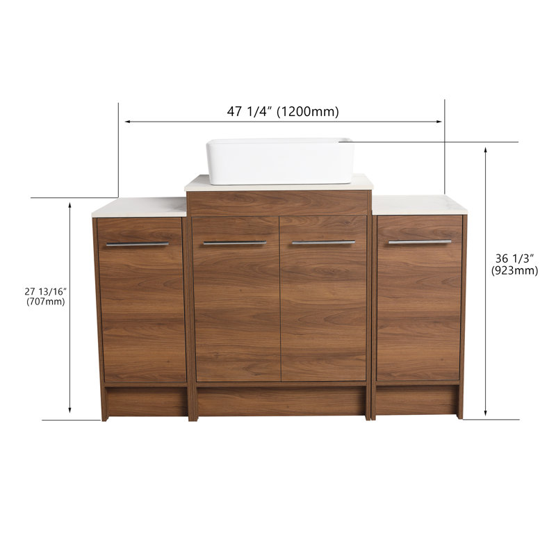 Meuble-lavabo simple 47,26 po avec comptoir en céramique