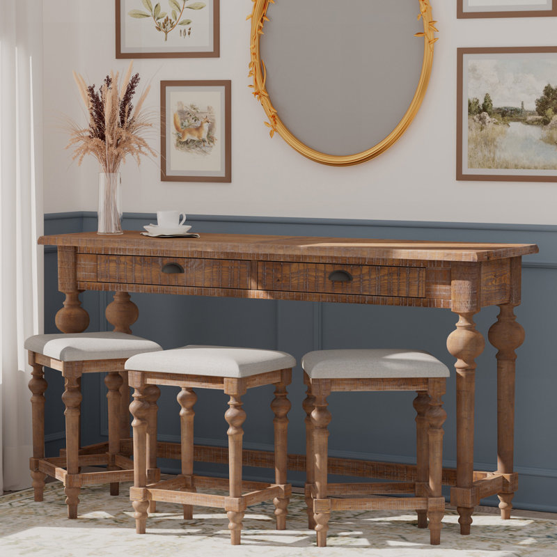 Console Ludin Brown avec 3 tabourets