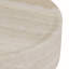 Table basse ronde moderne avec texture imitation travertin - 90 cm (35,4 po) pour salon, bureau ou coin détente