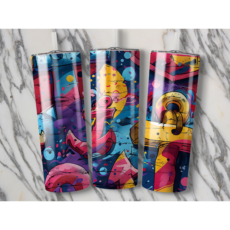 Choose Handmade Tumblers 591ml Vacuum Insulated Stainless Steel (18/8) Travel Tumbler with Straw