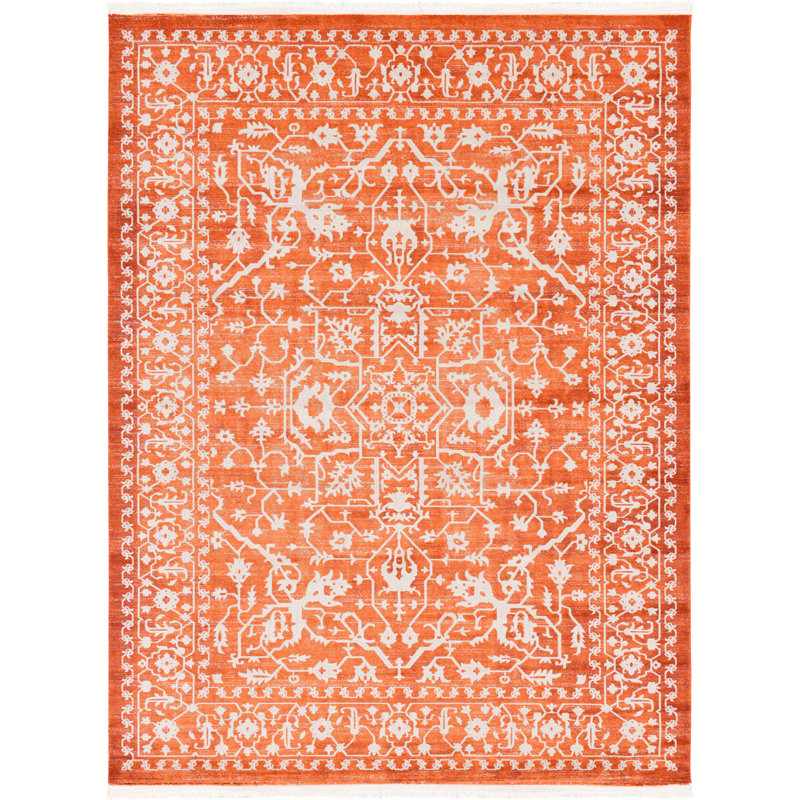 Folkeste Oriental Area Rug, Rectangle 10' x 13'1", Orange