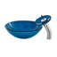Cascade 16.5 Glass Vessel Sink with Faucet, Ocean Blue-53072354