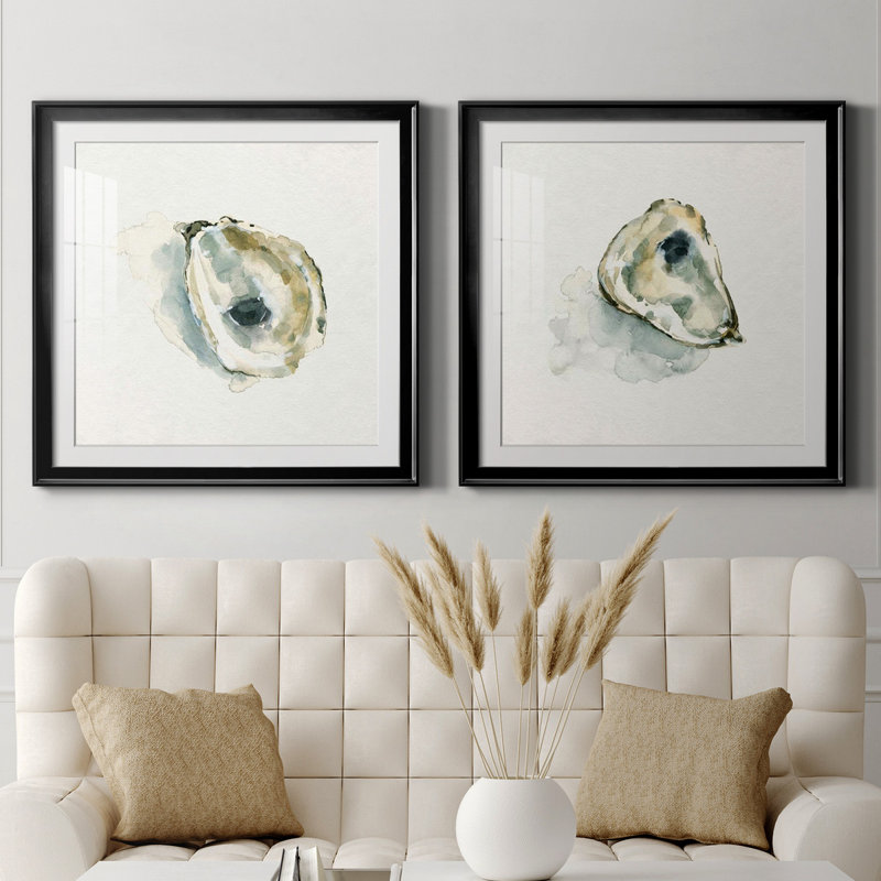 «Old Salt Shell I», ensemble de 2 reproductions d'art encadrées, H 17,5 po x l 35 po, Impression encadrée avec passe-partout