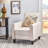 Linen Manual Push Back Recliner Chair-320699903