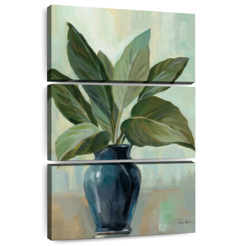 Nature morte Harnek menthe et bleu, H 45 po x l 28 po