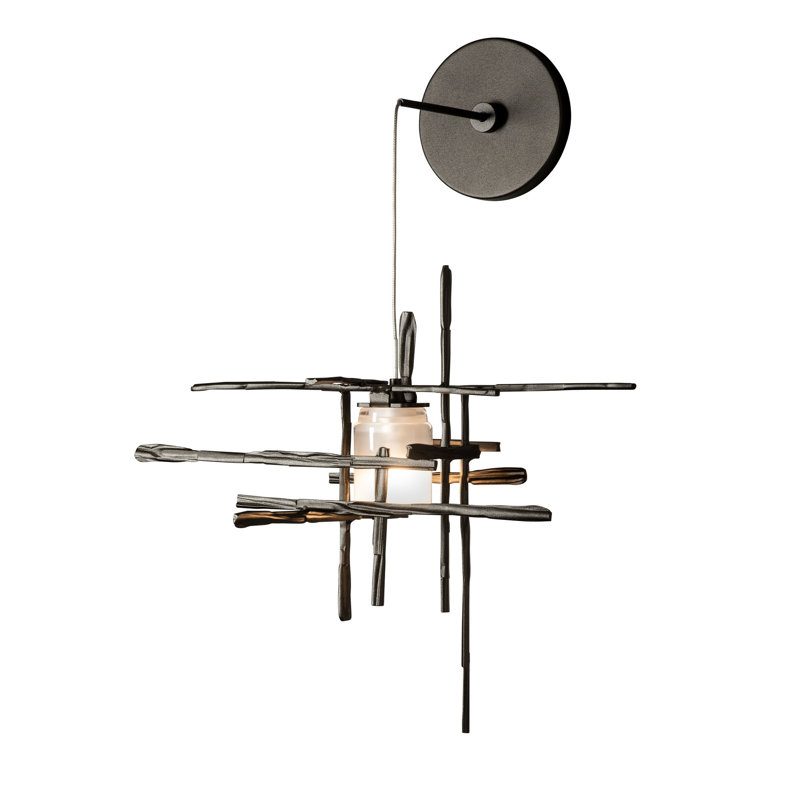 Tura Metal Armed Sconce, Oil Rubbed Bronze, Seeded Clear