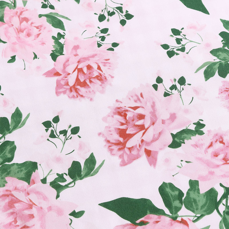 Blooming Roses Pink Floral Full/Queen Duvet Cover Set