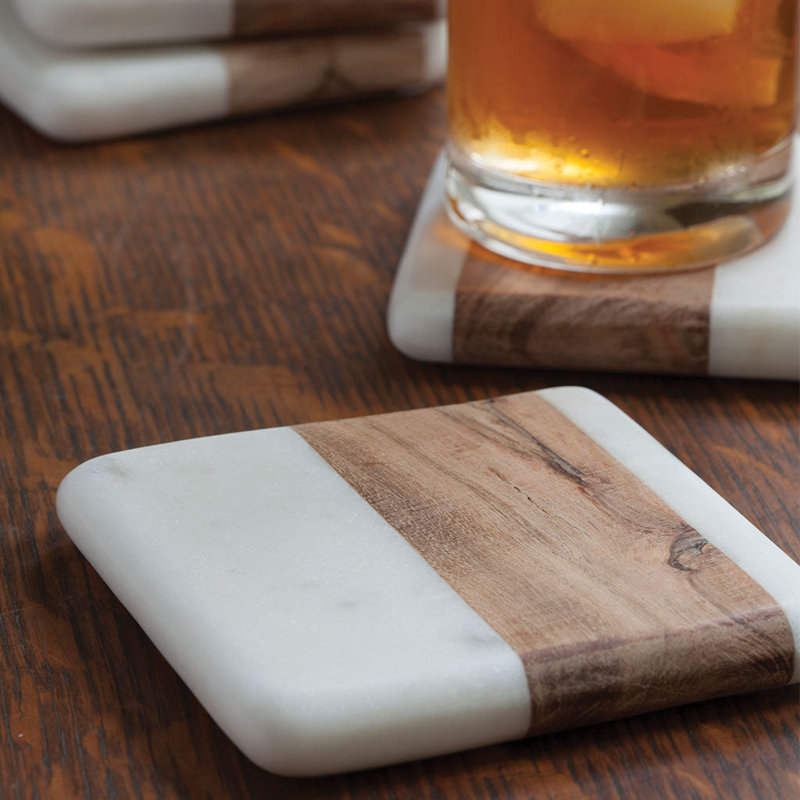 Sous-verres carrés Pavie, ensemble de 4