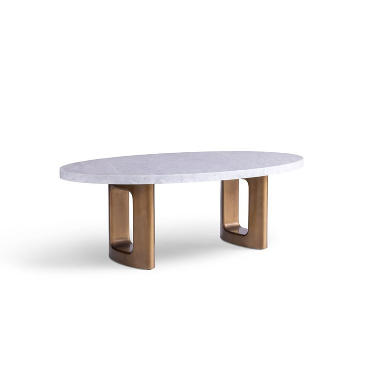 Lancaster Coffee Table, Honed Carrara